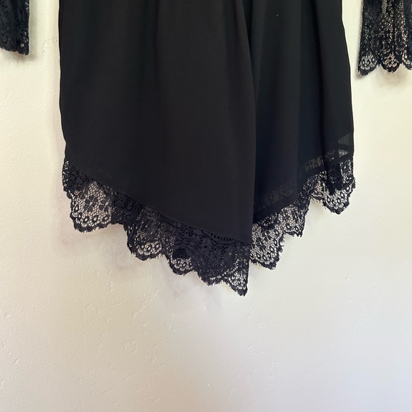 Cotton Candy Black Lace Romper with bell sleeve. Size Small.  007 - Picture 6 of 11